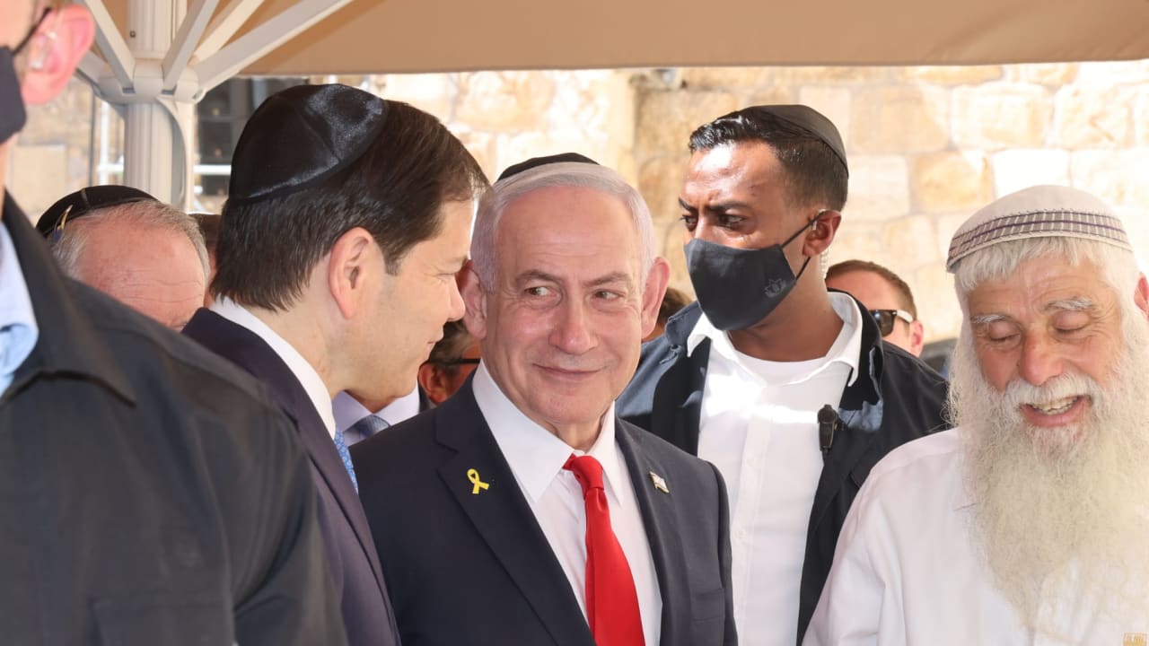 نتنياهو ومارك رُوبيو يزوران حائط البراق بعد استهداف قطر