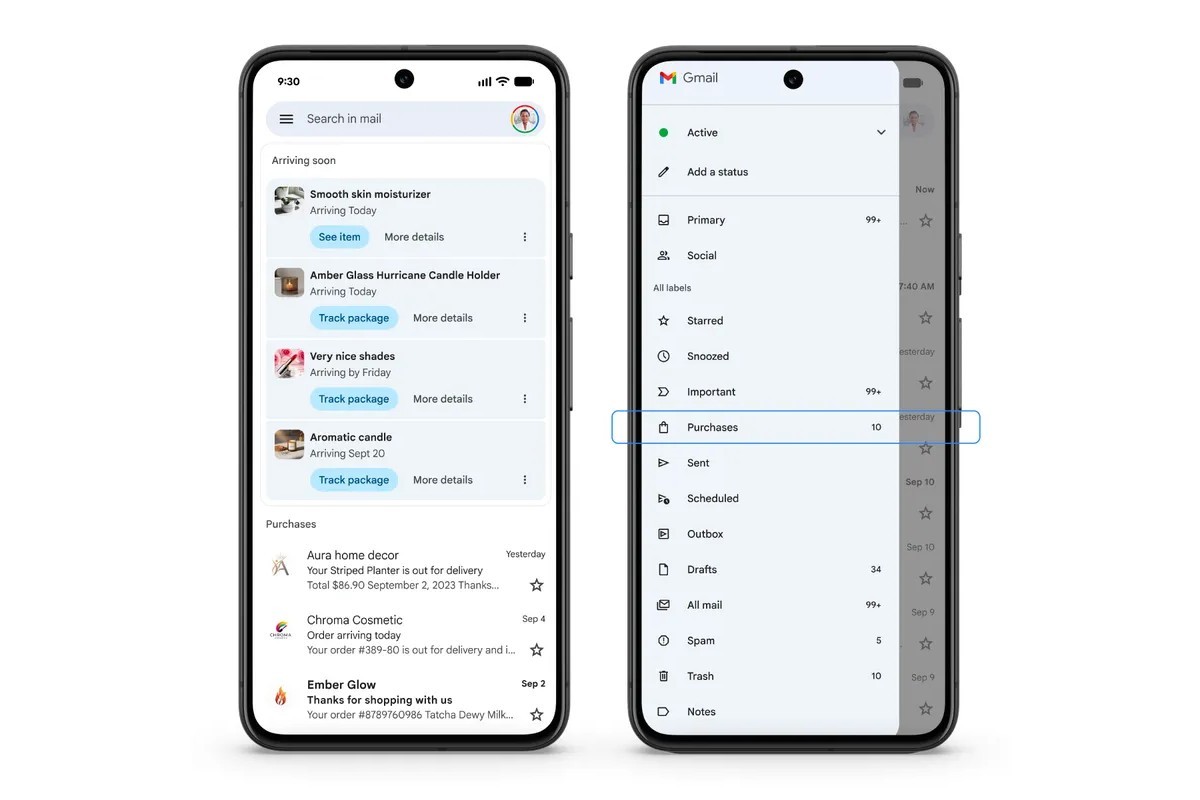 جيميل يحصل على عرض مشتريات جديد وعلامة تبويب ترويج أكثر صلة