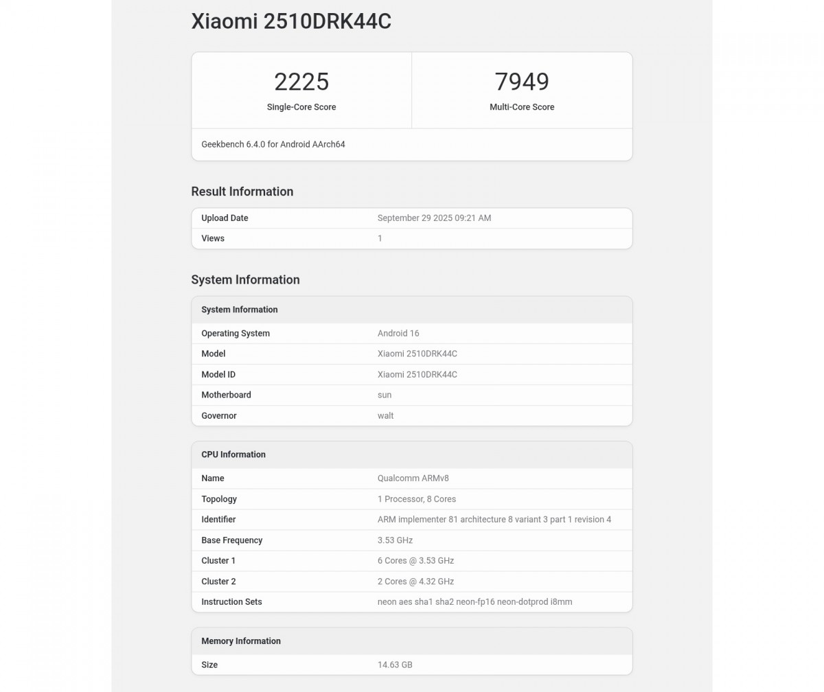 ريدمى K90 يختبر مع معالج مفاجئ في اختبار Geekbench