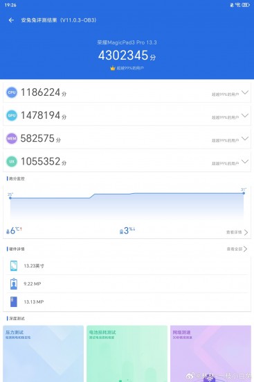 هاتف Honor MagicPad 3 Pro 13.3 قادم الأسبوع المقبل مع معالج Snapdragon 8 Elite Gen 5 ونتائج عالية في اختبار AnTuTu
